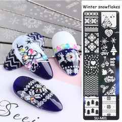 OMDBAGD pine tree plate for seasonal nail accents