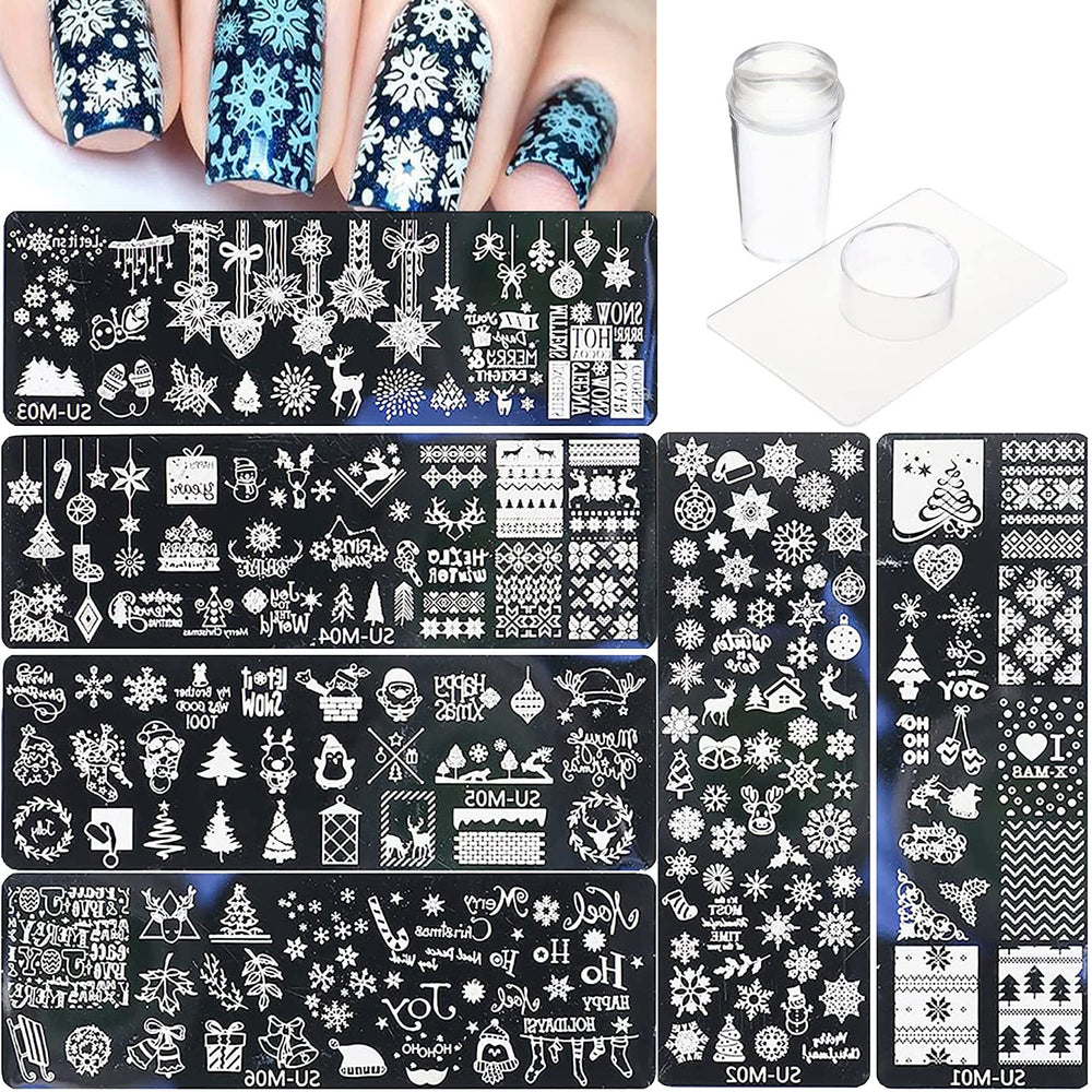 OMDBAGD snowflake stamping plate for quick holiday nail art