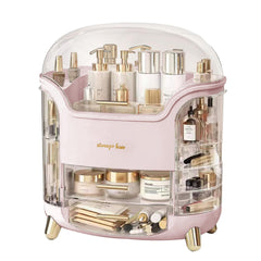 Omeily Upgrade Large Makeup Organizer front view offers quick access and clear visibility.
