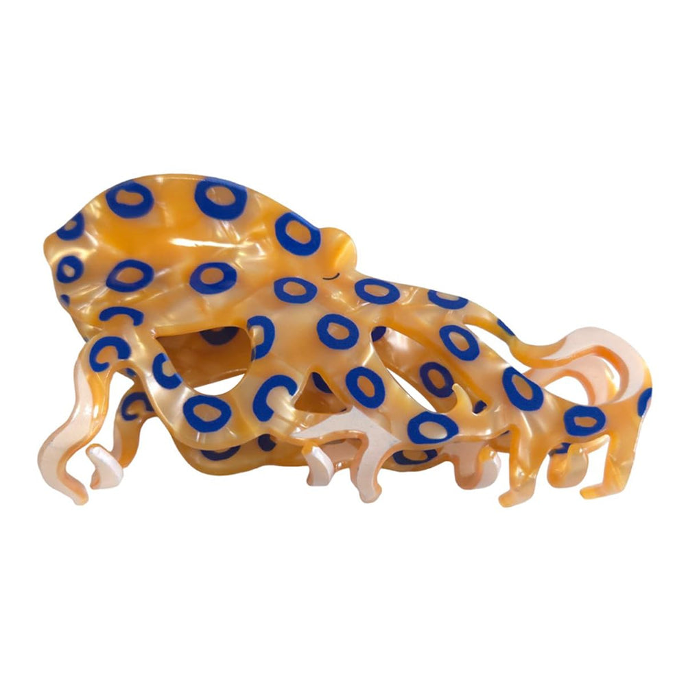 OMG Decor blue-ringed octopus clip styled into a secure updo.