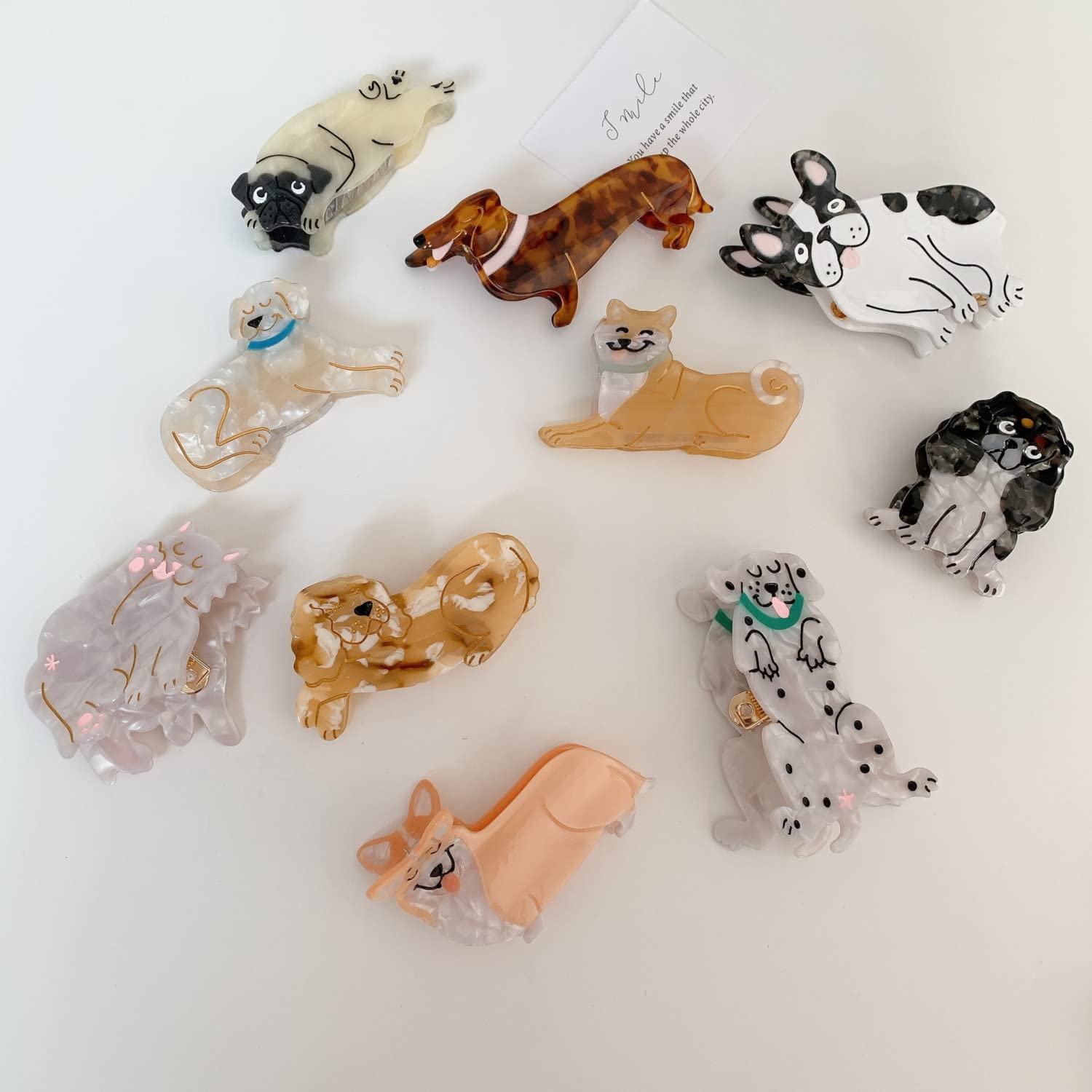 OMG Decor dachshund hair clip secures hair for a neat bun.