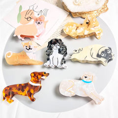 OMG Decor dachshund hair clip packaging presents a gift-ready accessory.