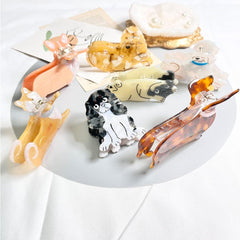 OMG Decor dachshund hair clip top view demonstrates versatile one-size-fits-all design.