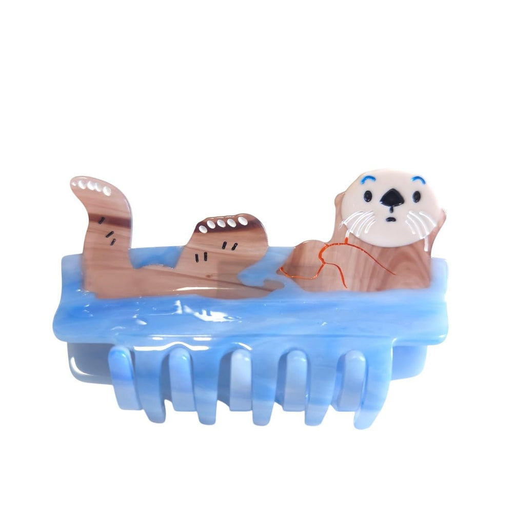 OMG Decor novelty otter hair clip brown keeps hair tidy during routines
