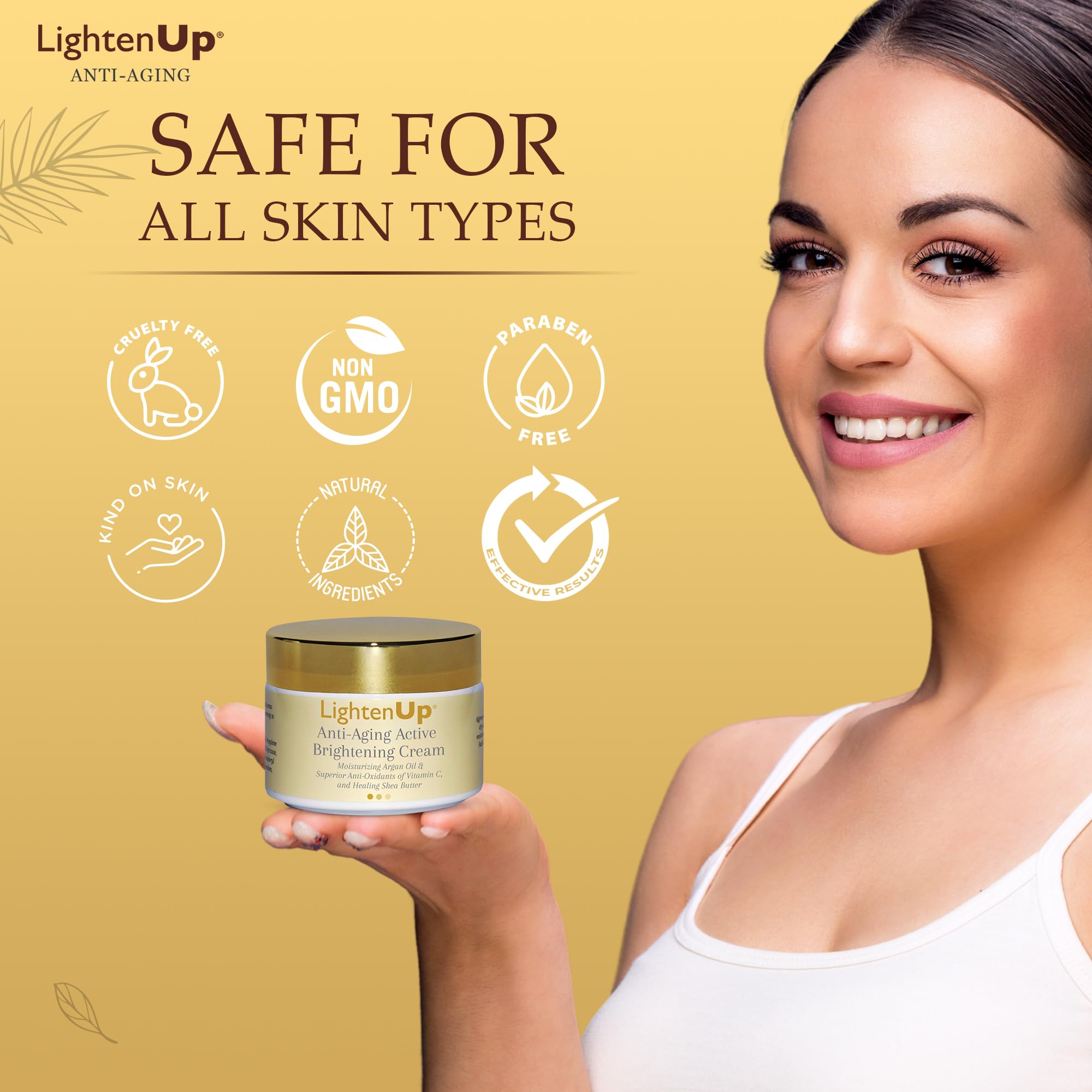 OMIC Lighten-Up cream texture swirl showing creamy consistency for easy application