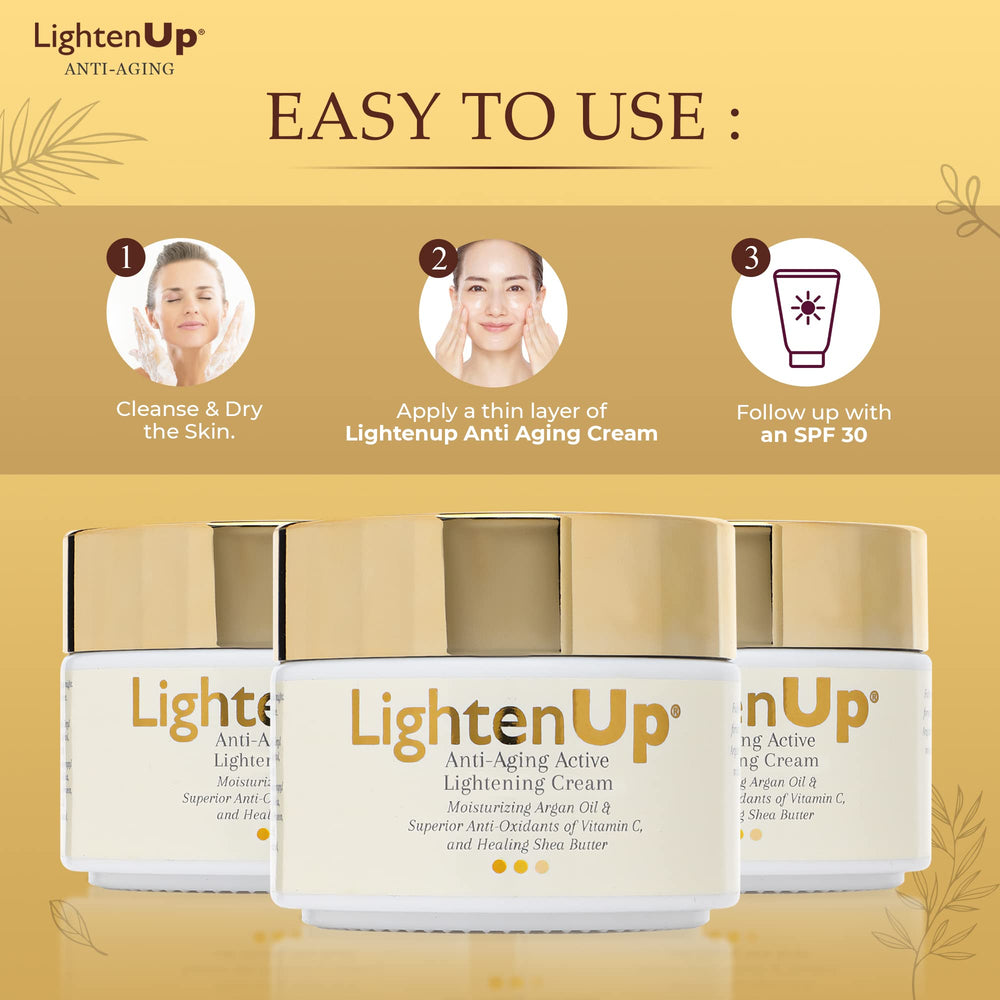 OMIC Lighten-Up ingredients list featuring natural extracts supports even-toned skin