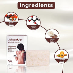 OMIC Lighten-Up jabón exfoliante lactico espuma cremosa limpia suavemente la piel