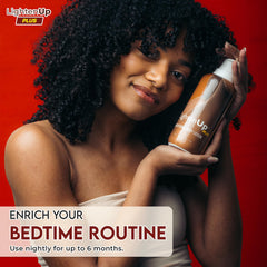 OMIC Lighten-Up lotion underarms application for even-toned, radiant skin.