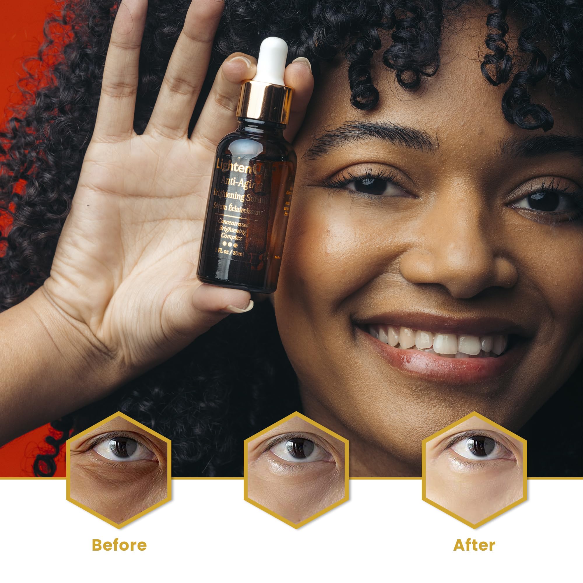 Using OMIC Lighten-Up Serum on armpits during skincare routine