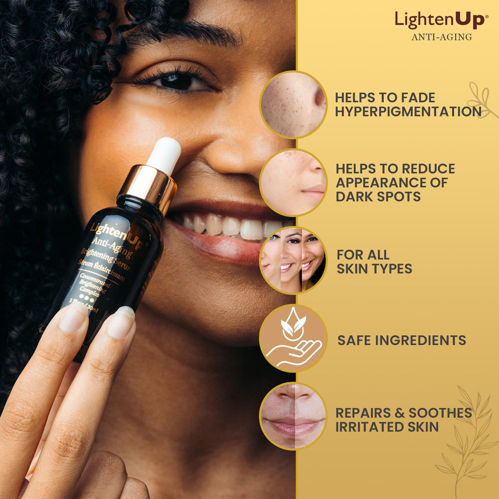 Bottles of argan oil and shea butter alongside OMIC Lighten-Up Serum