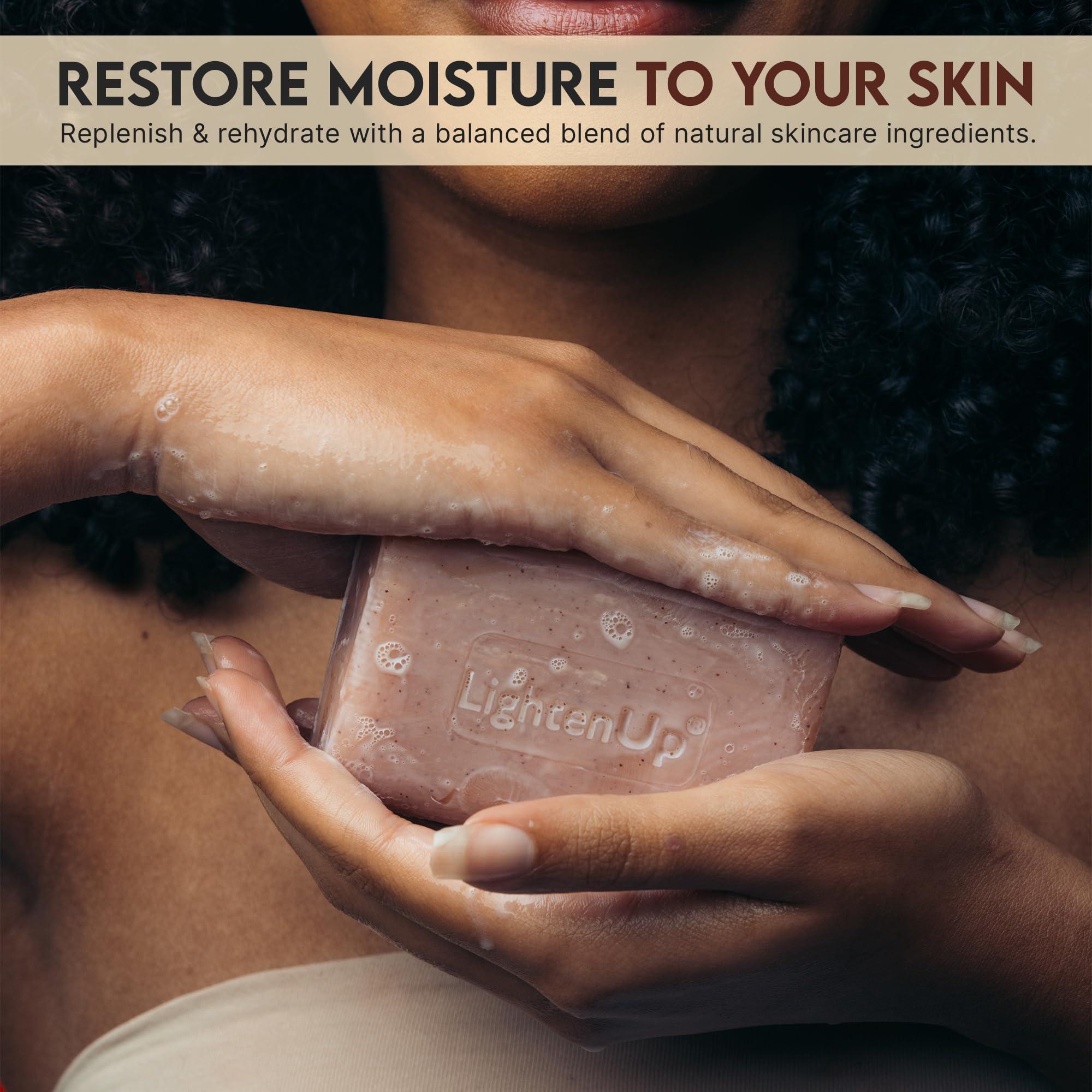 OMIC Lighten-Up glycerin base provides moisturizing cleanse during wash.