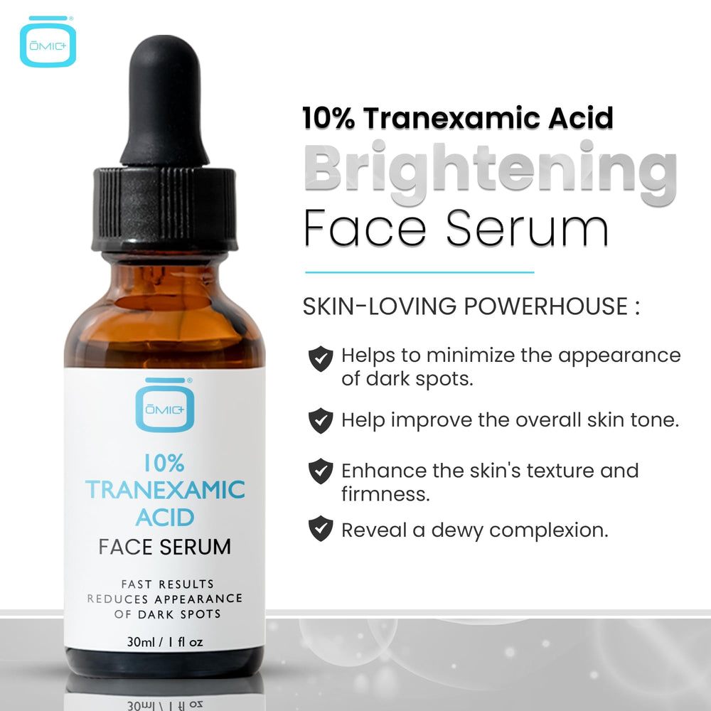 OMIC skin brightening routine swatch demonstrates how daily use may support glow