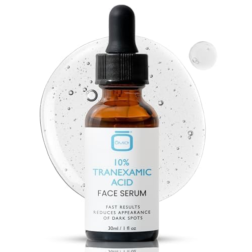 OMIC ten-percent tranexamic acid serum bottle for brightening skincare routines