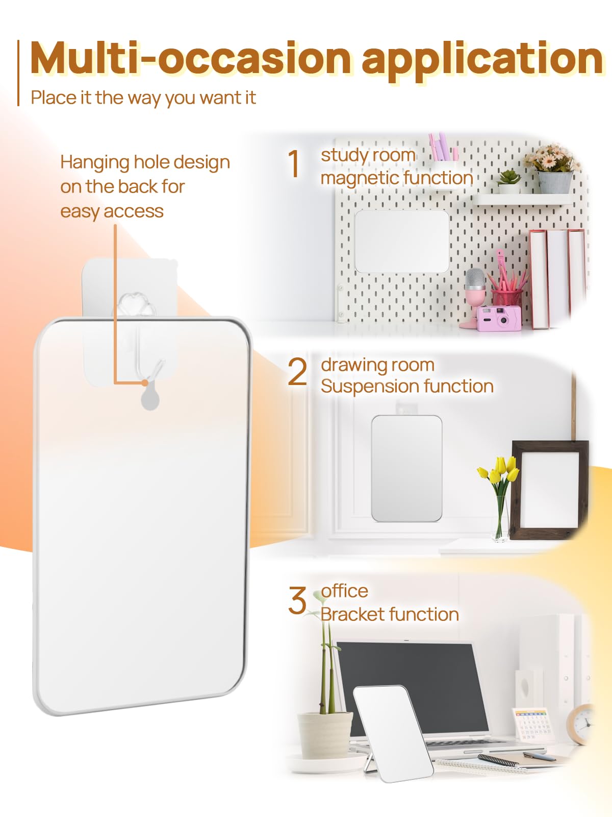 OMIRO Magnetic Locker Mirror magnetic points enable customizable vanity layouts.