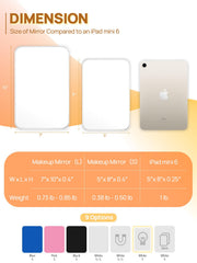 OMIRO makeup mirror with wall hanging hole enables space saving vanity setup