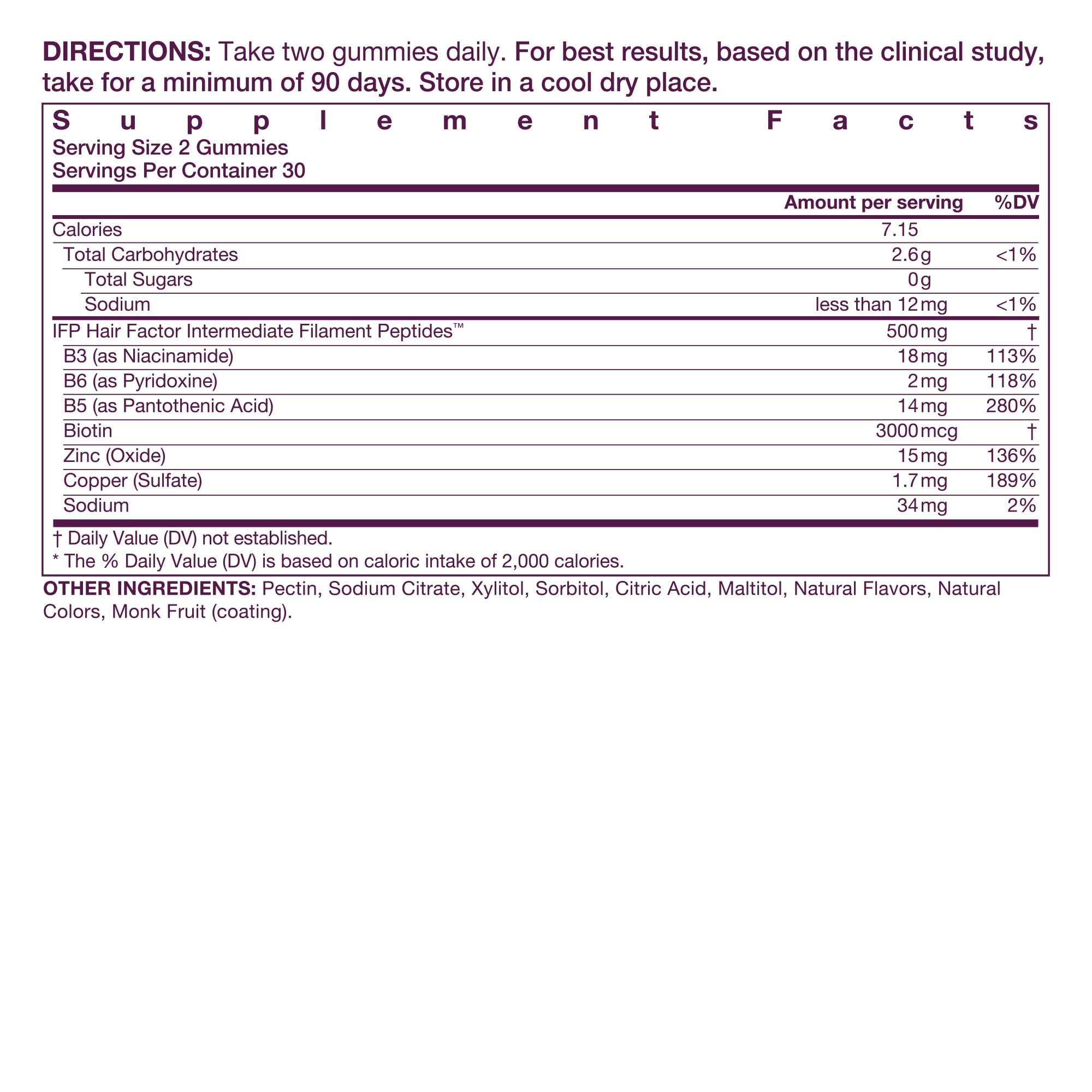 OMI WELLBEAUTY Hair Growth Gummies ingredients list highlights peptide-based follicle vitality.