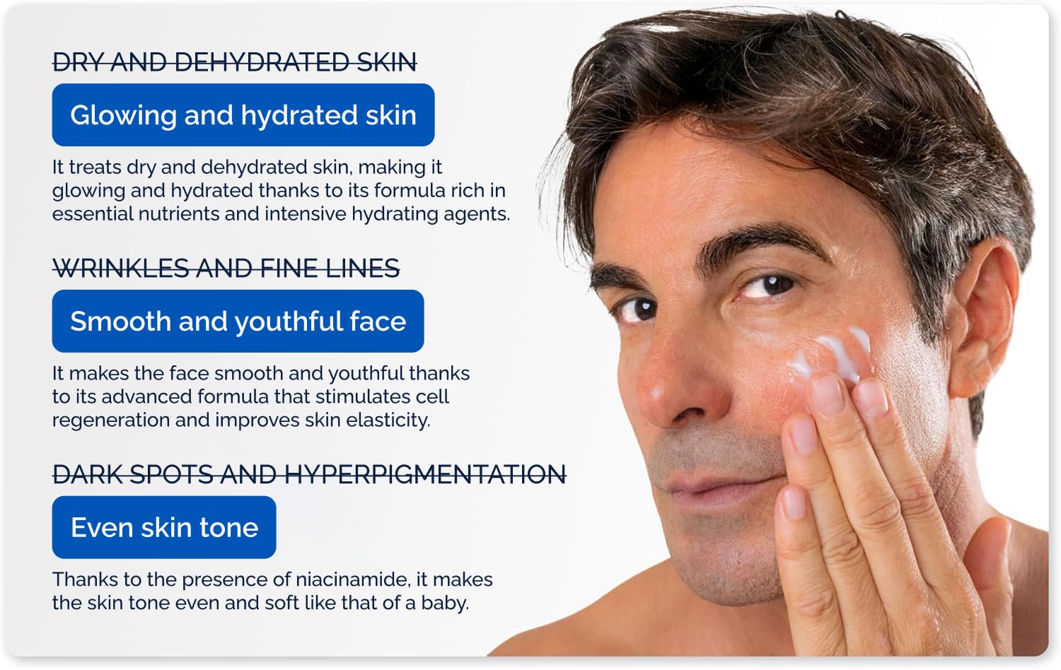 Omnis Uomo olive oil ingredient close-up suggests nourishing, softer skin.