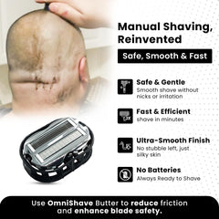 OmniShaver leg shave showcases efficient full-leg grooming on a time-saver.