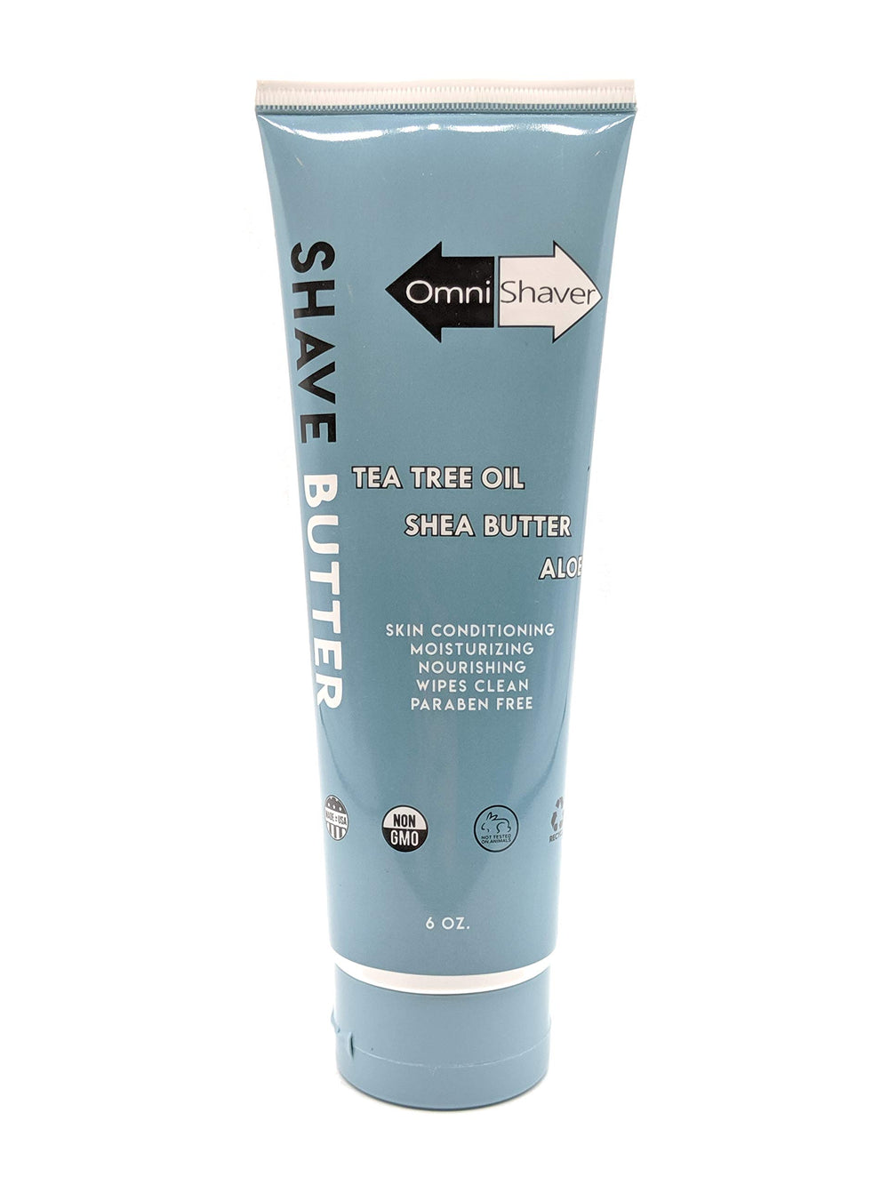 OmniShaver Shave Butter travel-size bottle offers moisturizing shave for on-the-go