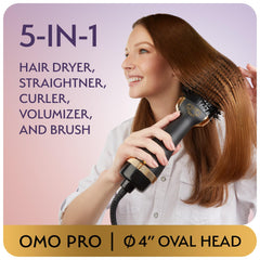 OMOteam 75mm oval dryer brush in action for volumized roots