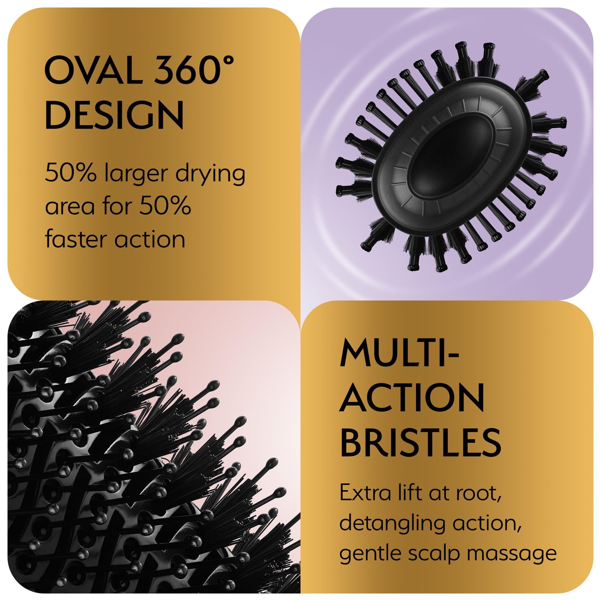 OMOteam dual-voltage-hair-dryer-brush ceramic-heat-distribution for even drying