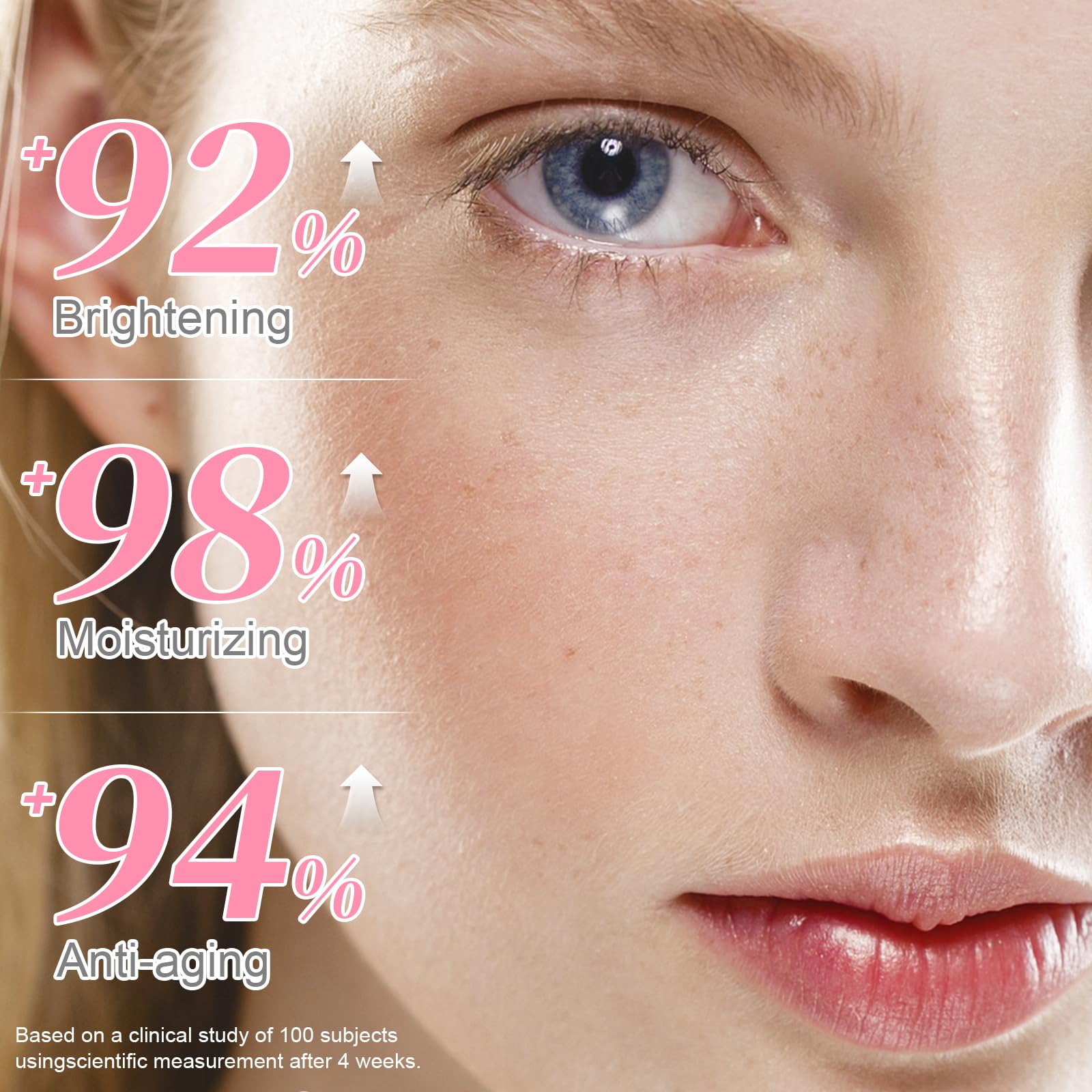 Omplen eye serum texture being applied to delicate under-eye skin.