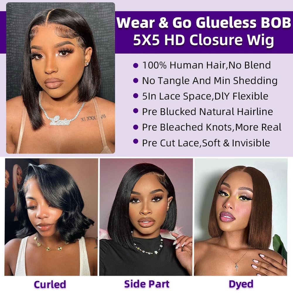 Omswet bob wig is ideal for daily wear and quick transitions.