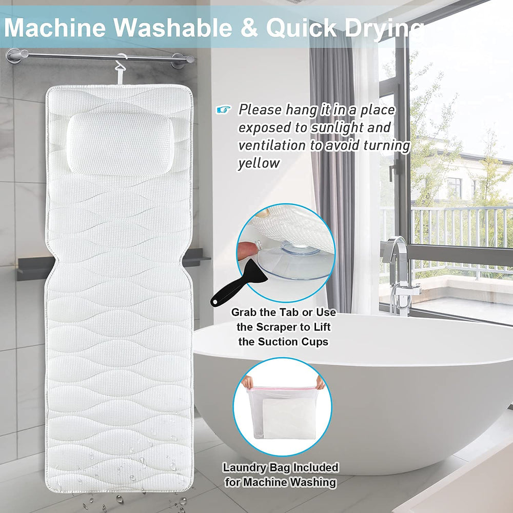 OMYSTYLE Full Body Bath Pillow tub compatibility fits most standalone tubs and hot tubs.
