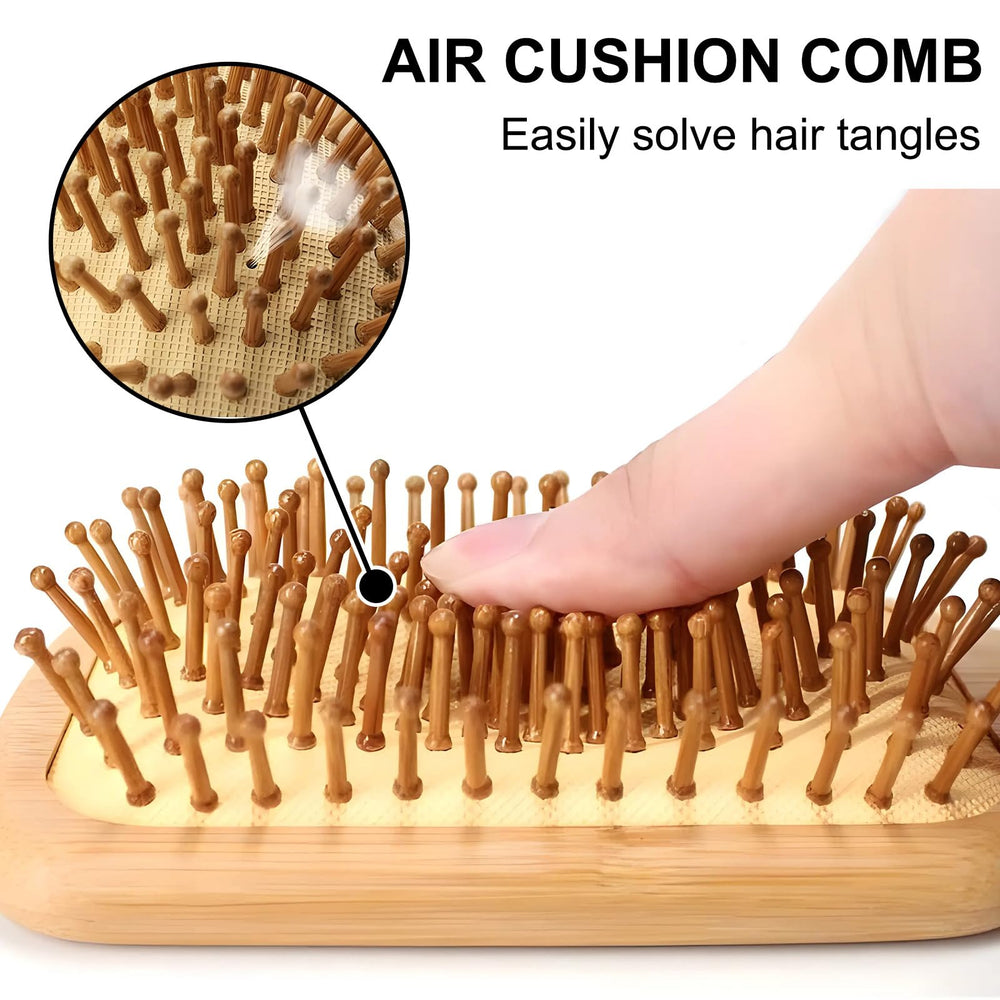 Omzjsvyq bamboo hair brush travel-friendly compact design.