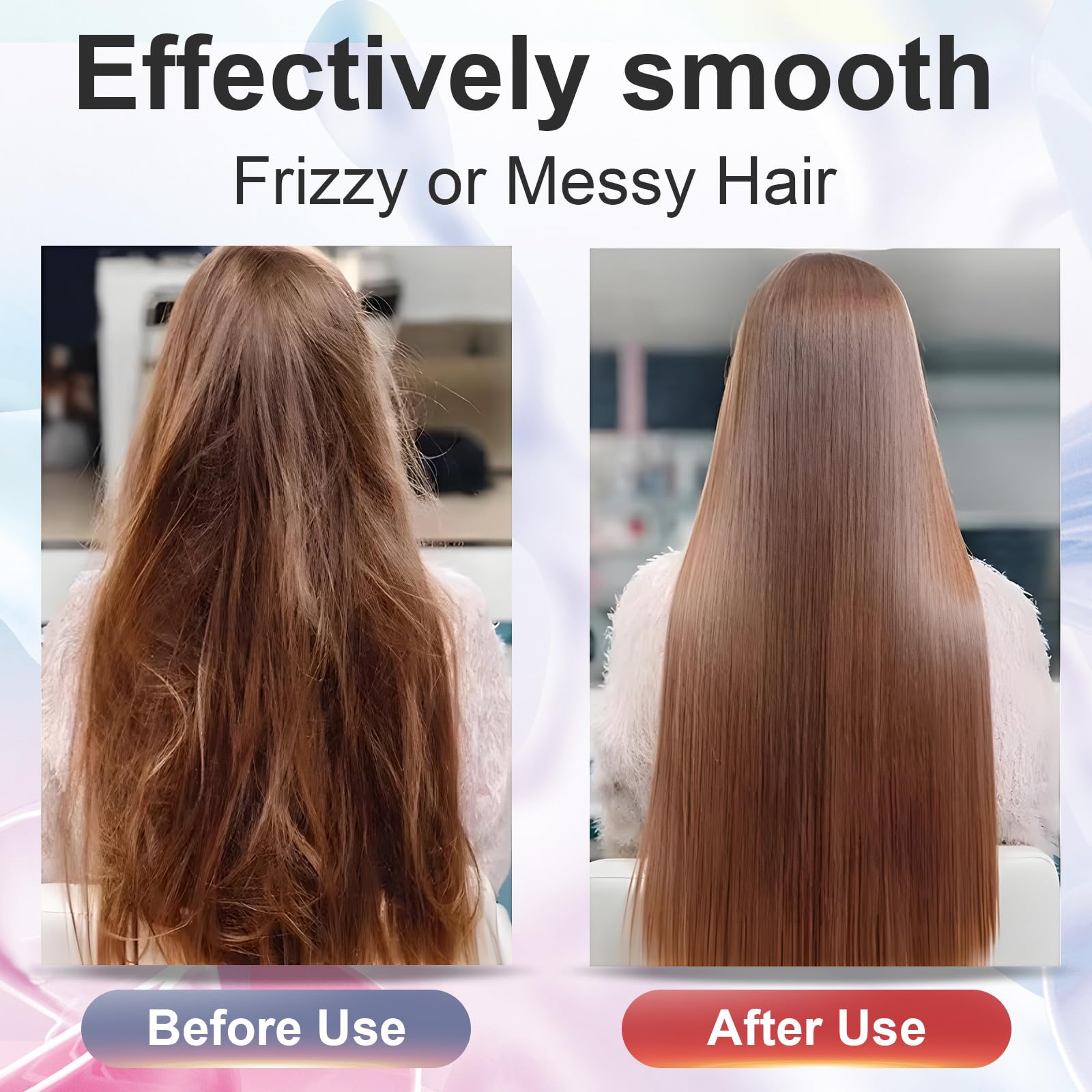 Omzjsvyq bamboo hair brush on curly hair for smooth detangling.
