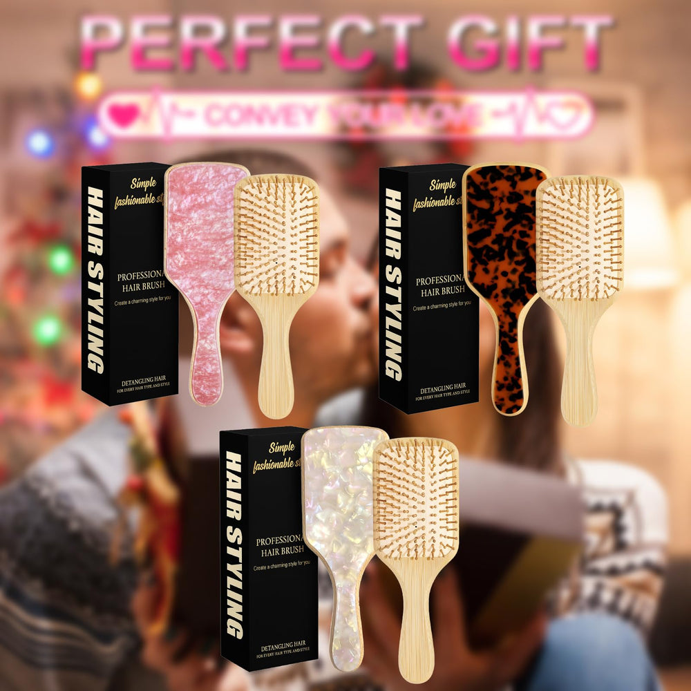 Omzjsvyq wooden bristle detail delivers a soothing scalp massage.
