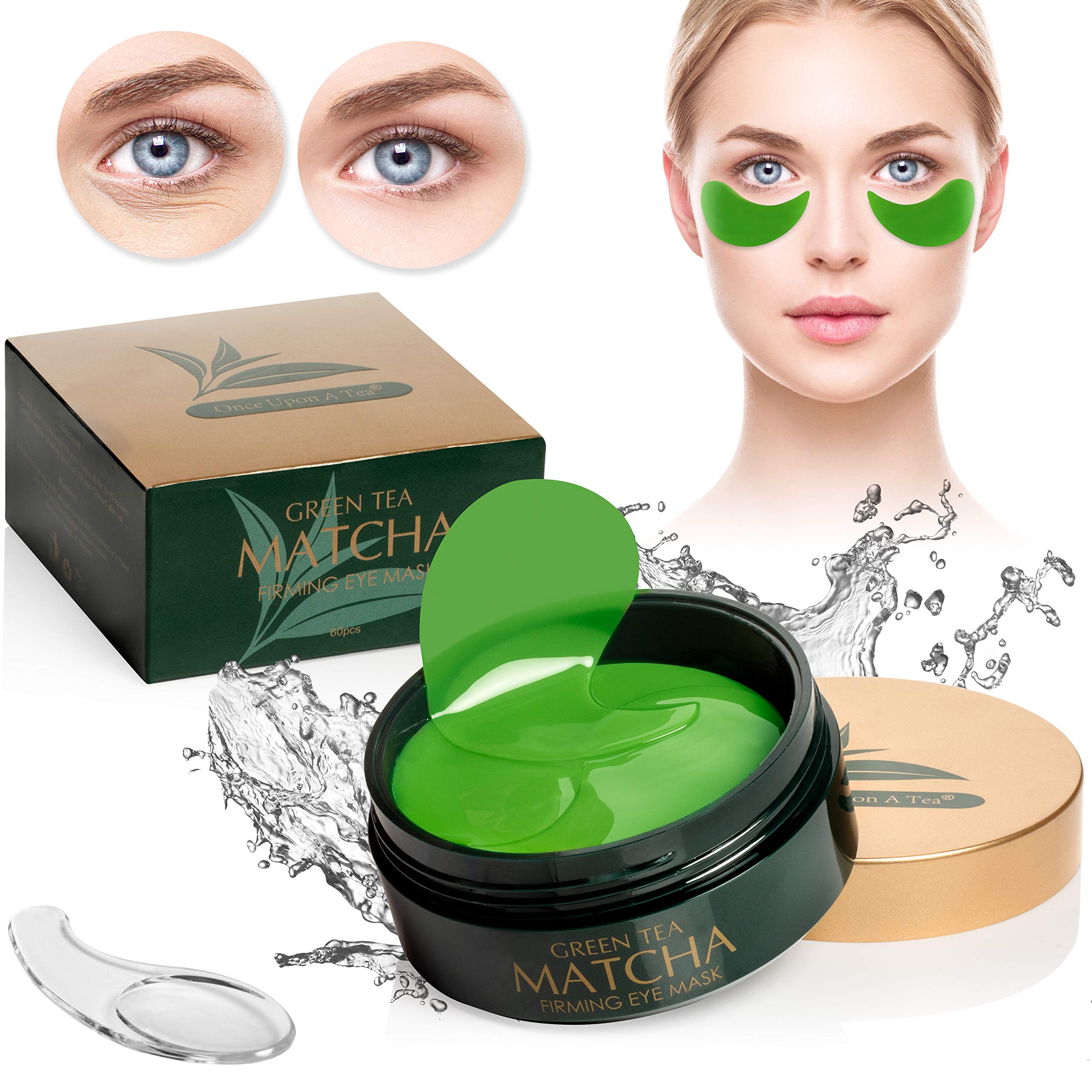 Once Upon A Tea green tea eye mask jar closeup showing hydration for tired eyes