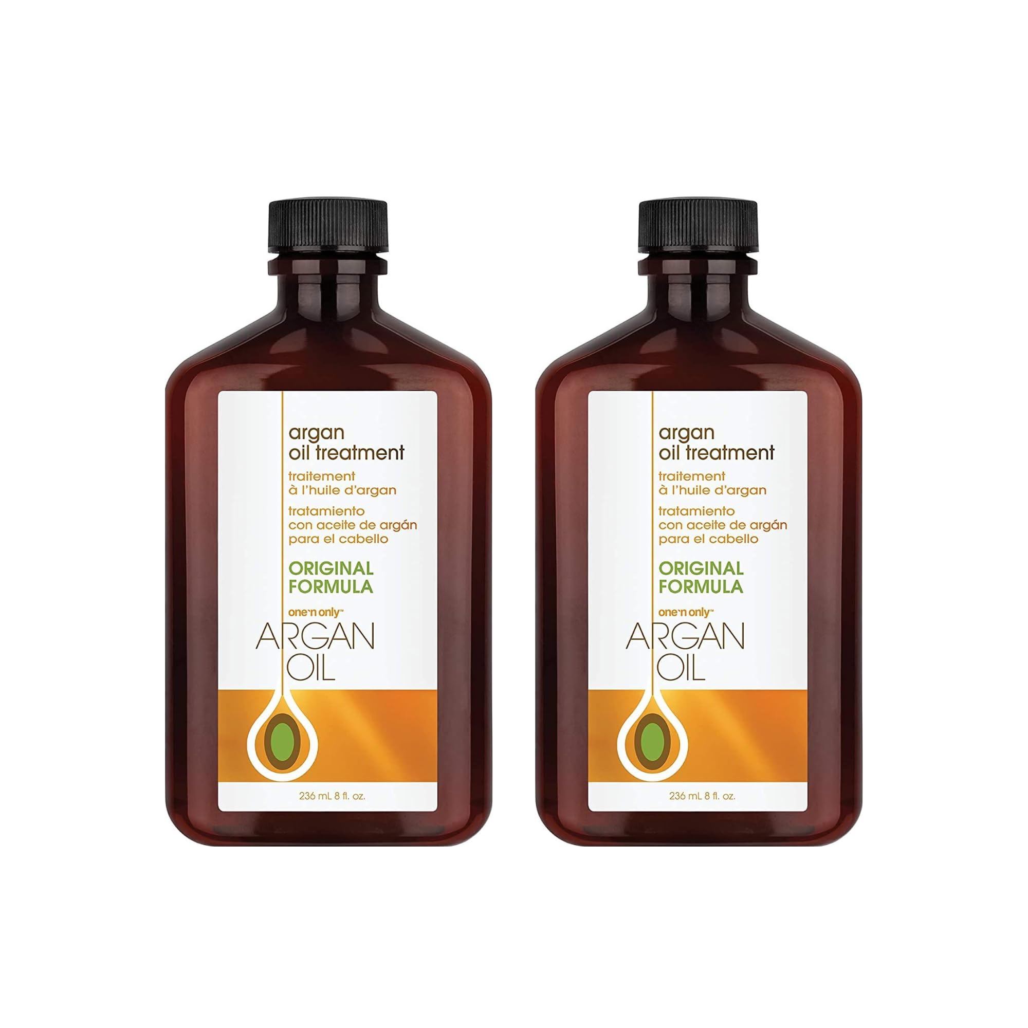 One 'N Only Argan Oil Hair Treatment bottle pouring for fast-absorbing nourishment