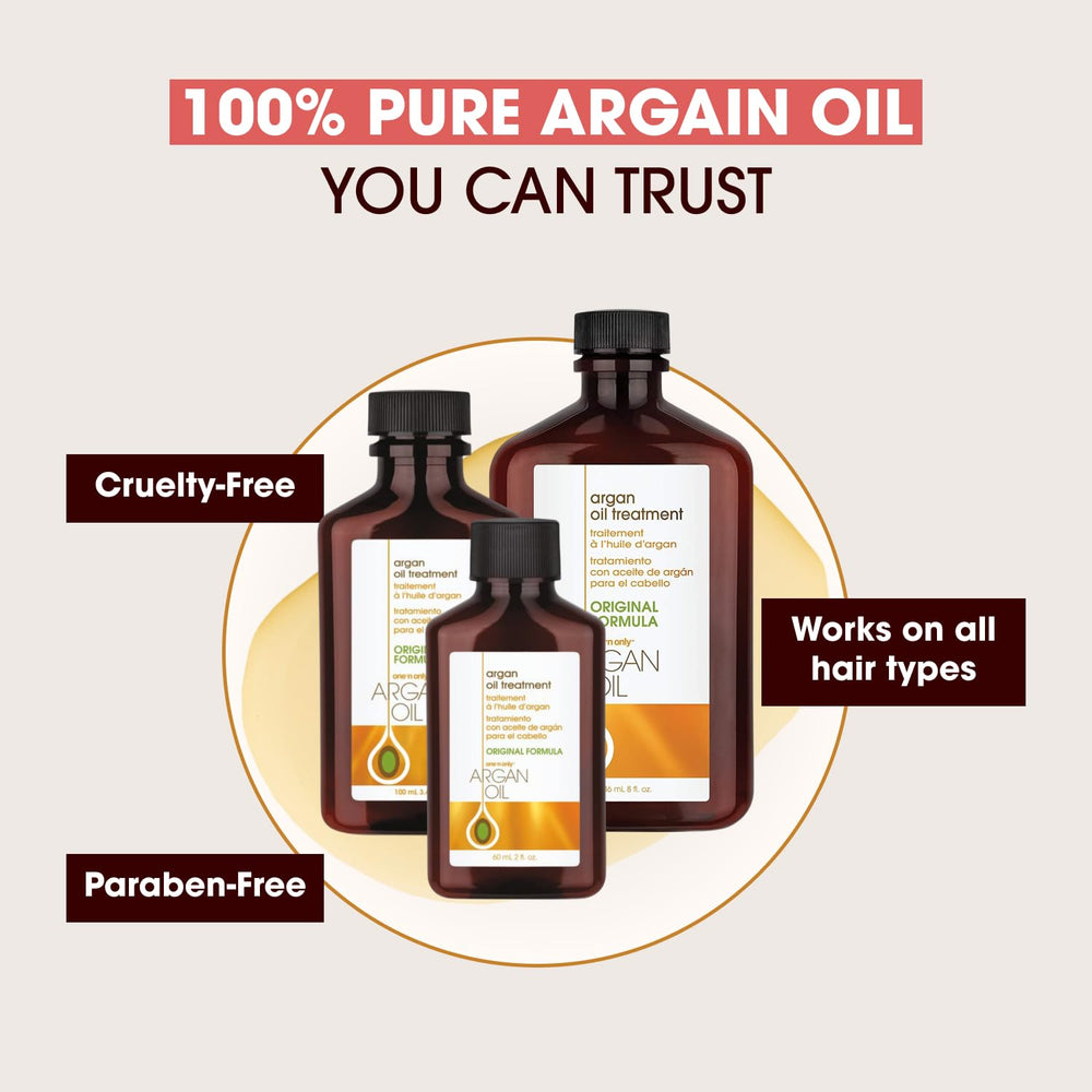 One 'N Only Argan Oil Hair Treatment frizz-control smooths flyaways for sleek looks