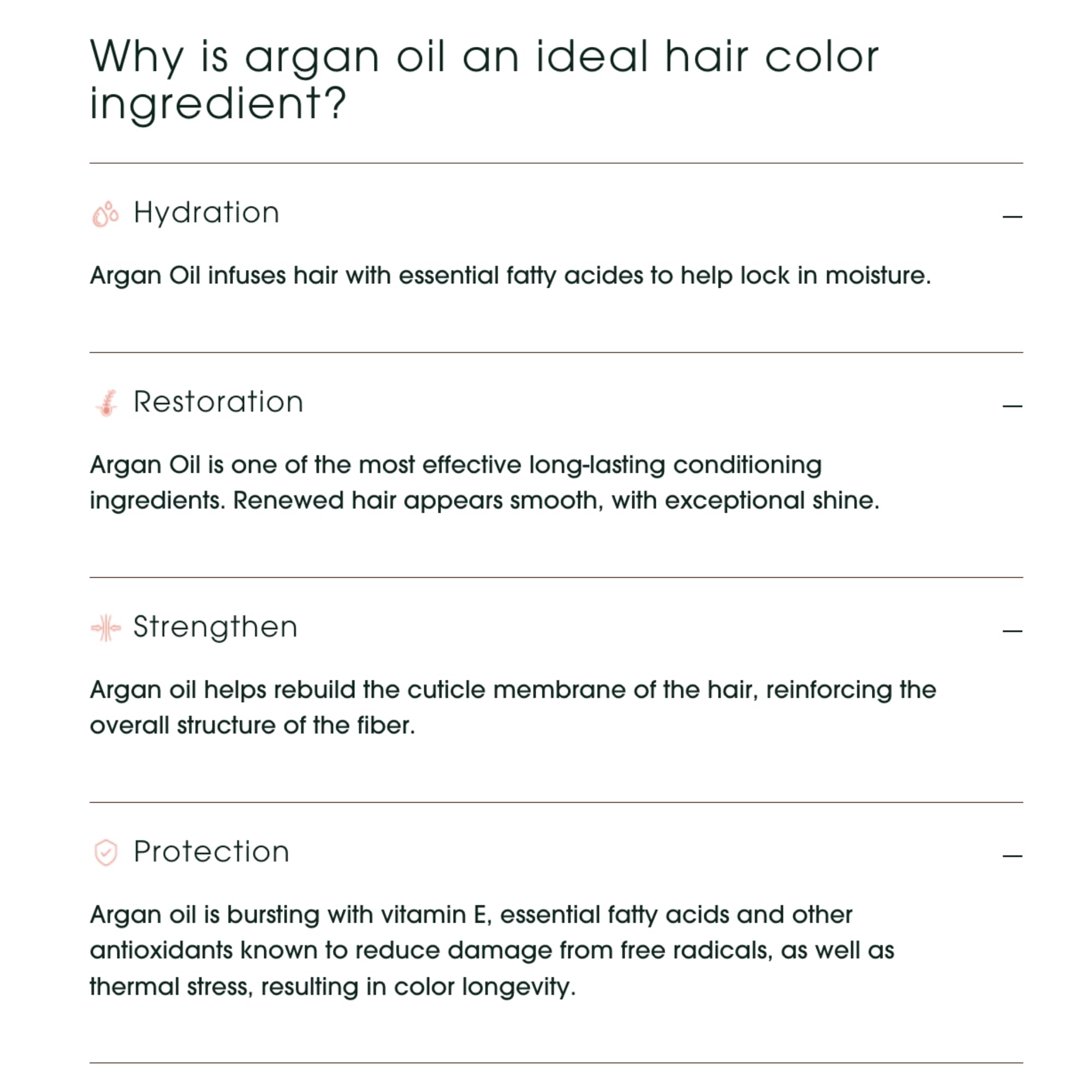 One N' Only Argan Oil Permanent Color nourishes hair elasticity with argan oil
