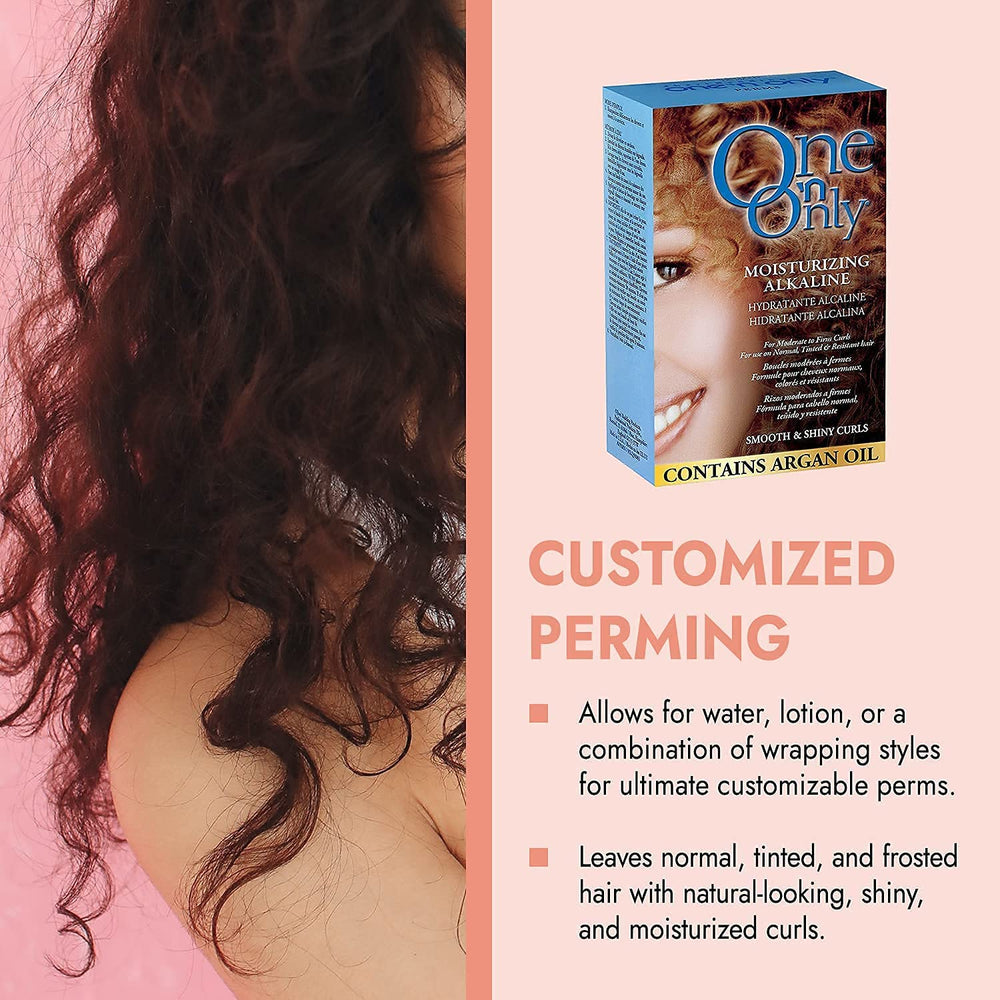 One 'N Only soft curls after perm with shine and manageability.