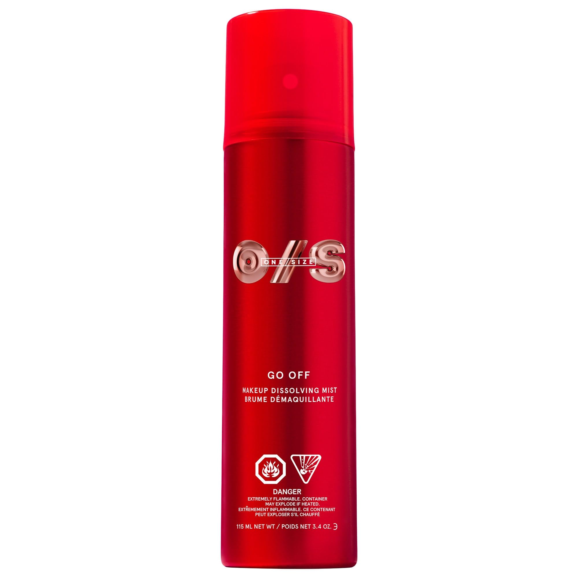 ONE/SIZE GO OFF makeup dissolving mist bottle ready for quick makeup removal.