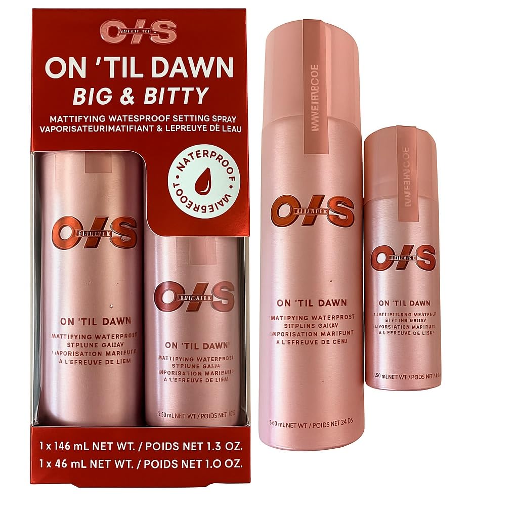 One Size On ’Til Dawn Big & Bitty full-size bottle delivering long-lasting matte hold.
