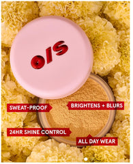 ONE/SIZE powder texture swirl demonstrates soft-focus microspheres for pore blur