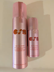 Fine mist from One Size setting spray shows quick-dry, transfer-resistant hold.