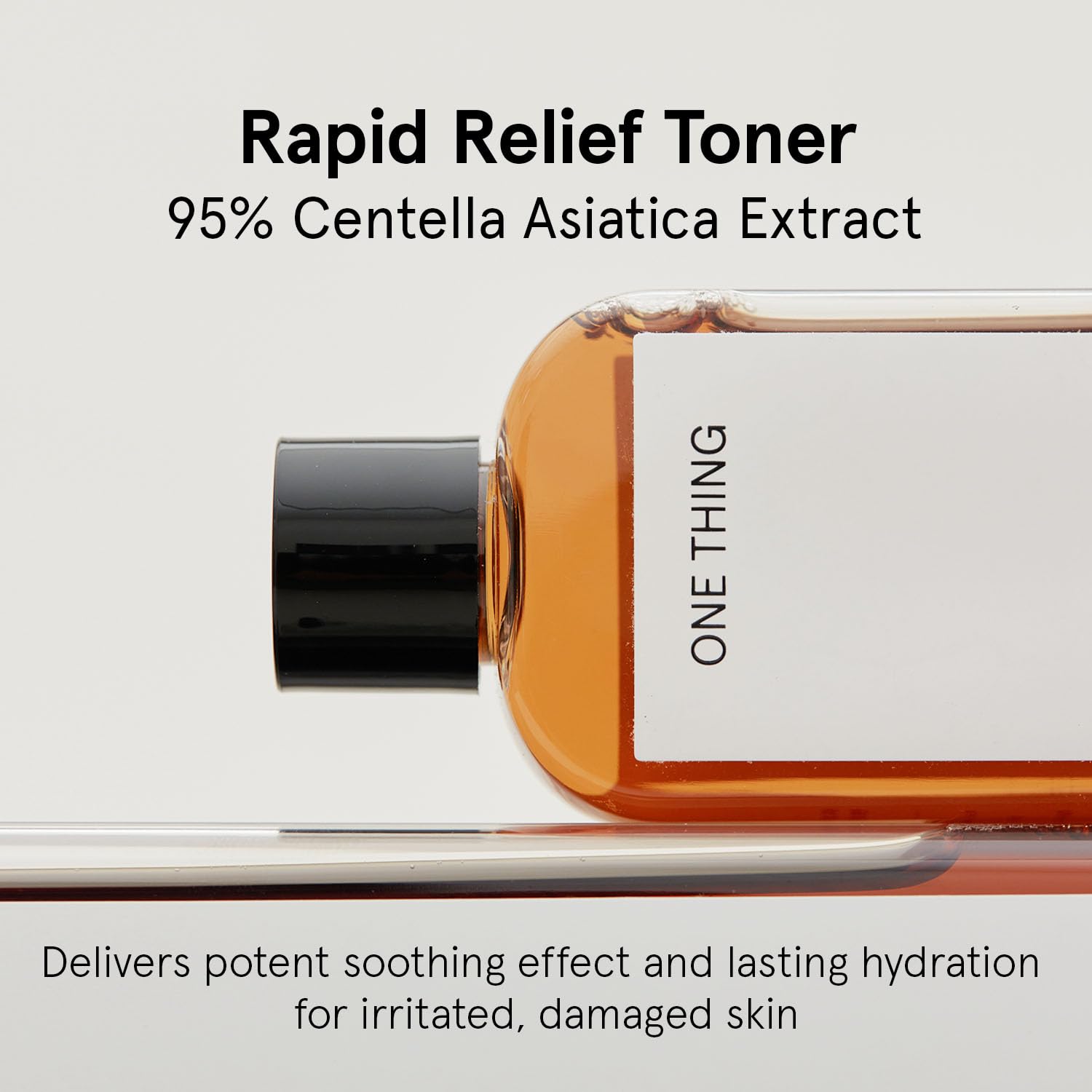 ONE THING Centella toner pump-application demonstrates easy, soothing daily routine