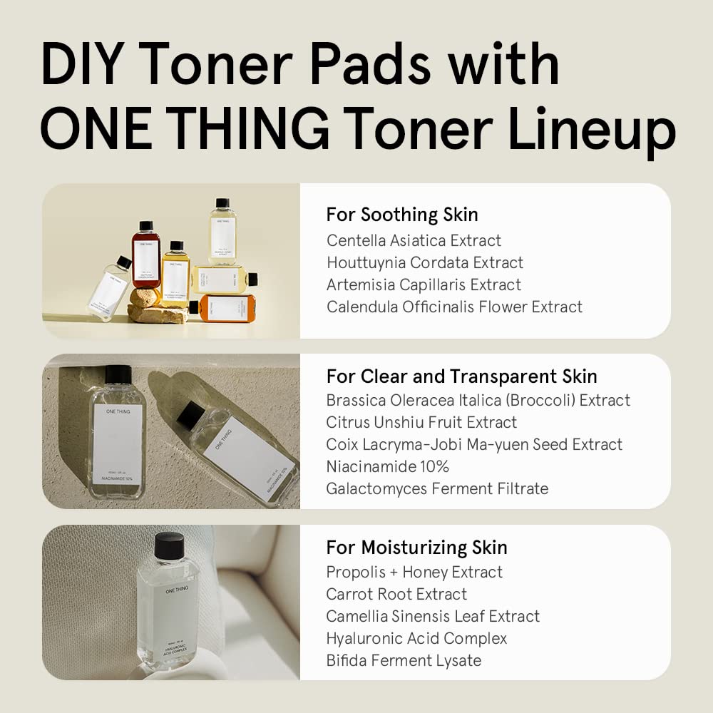 ONE THING Multi Big Pads lid off reveals large cotton pads for DIY toners.