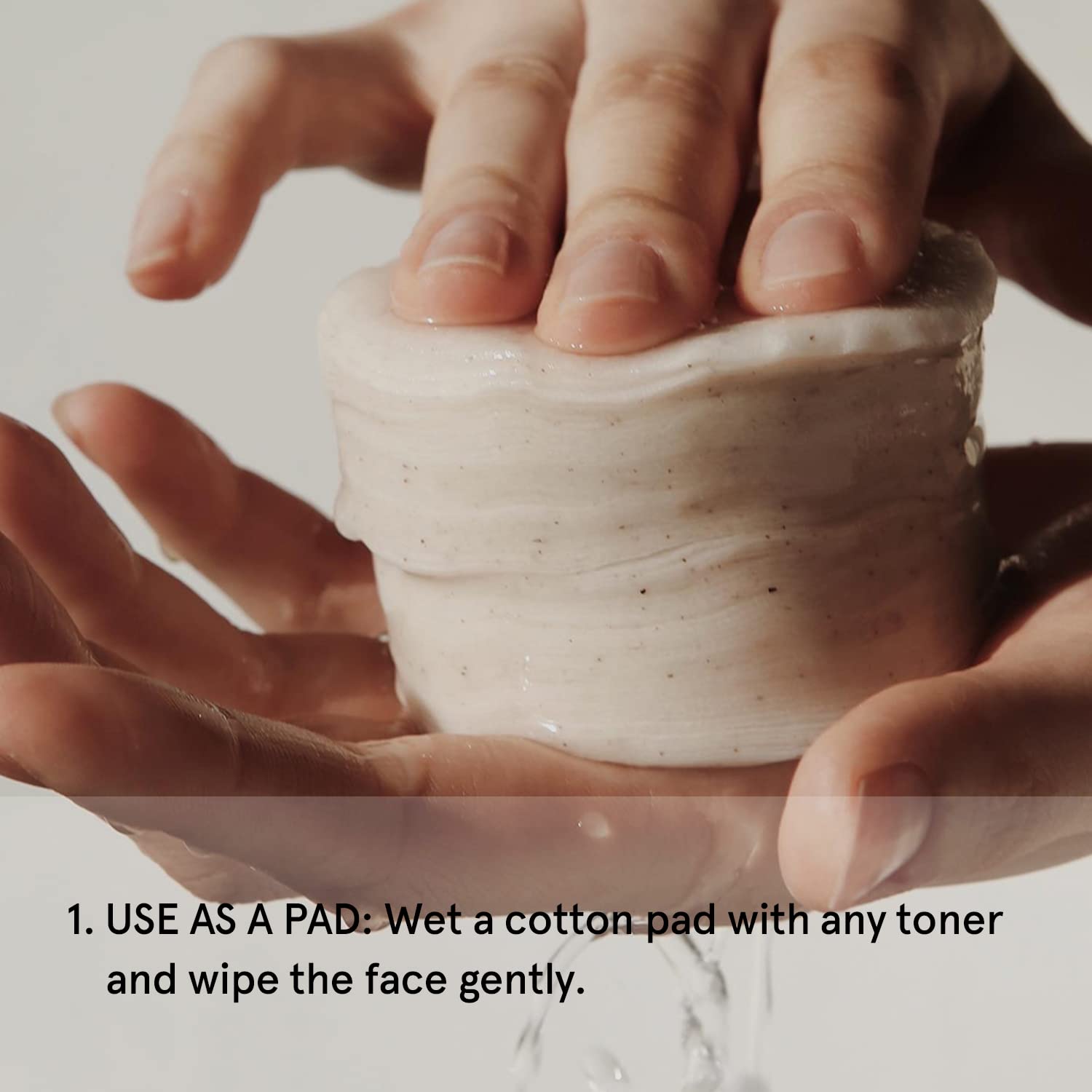 ONE THING Multi Big Pads close up texture shows soft cotton ideal for gentle exfoliation.