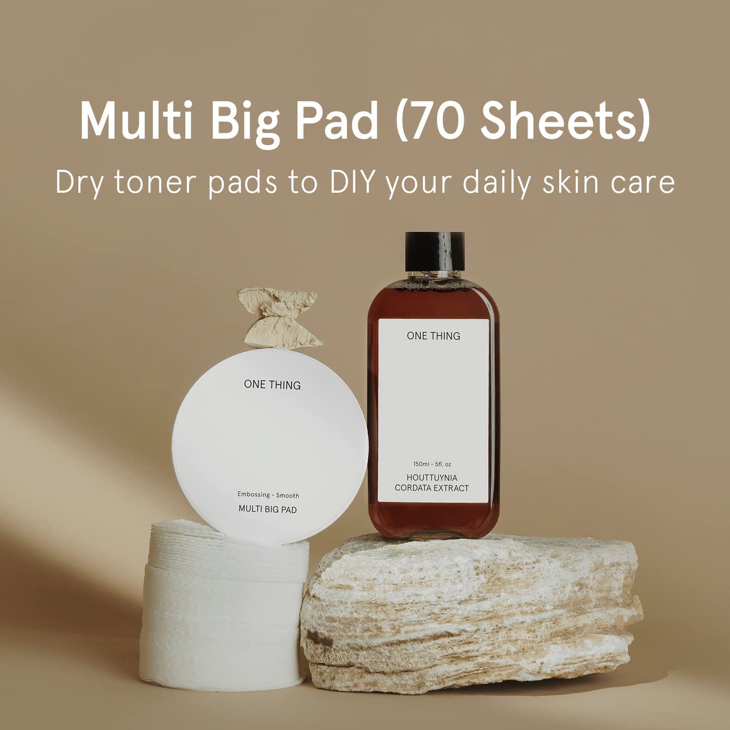 ONE THING Multi Big Pads close up after toner skin feel and glow.
