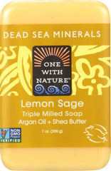 One With Nature Dead Sea Mineral Soap lemon sage bar for soothing cleansing with minerals