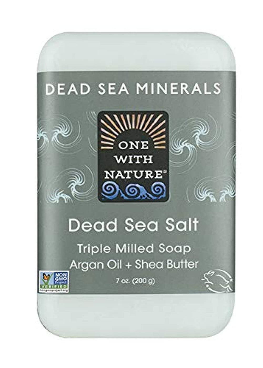 One With Nature Dead Sea mineral soap bar close-up highlighting skin-nourishing minerals.