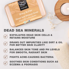 Lush lather of One With Nature Dead Sea Salt Shea Butter Soap highlighting gentle exfoliation.