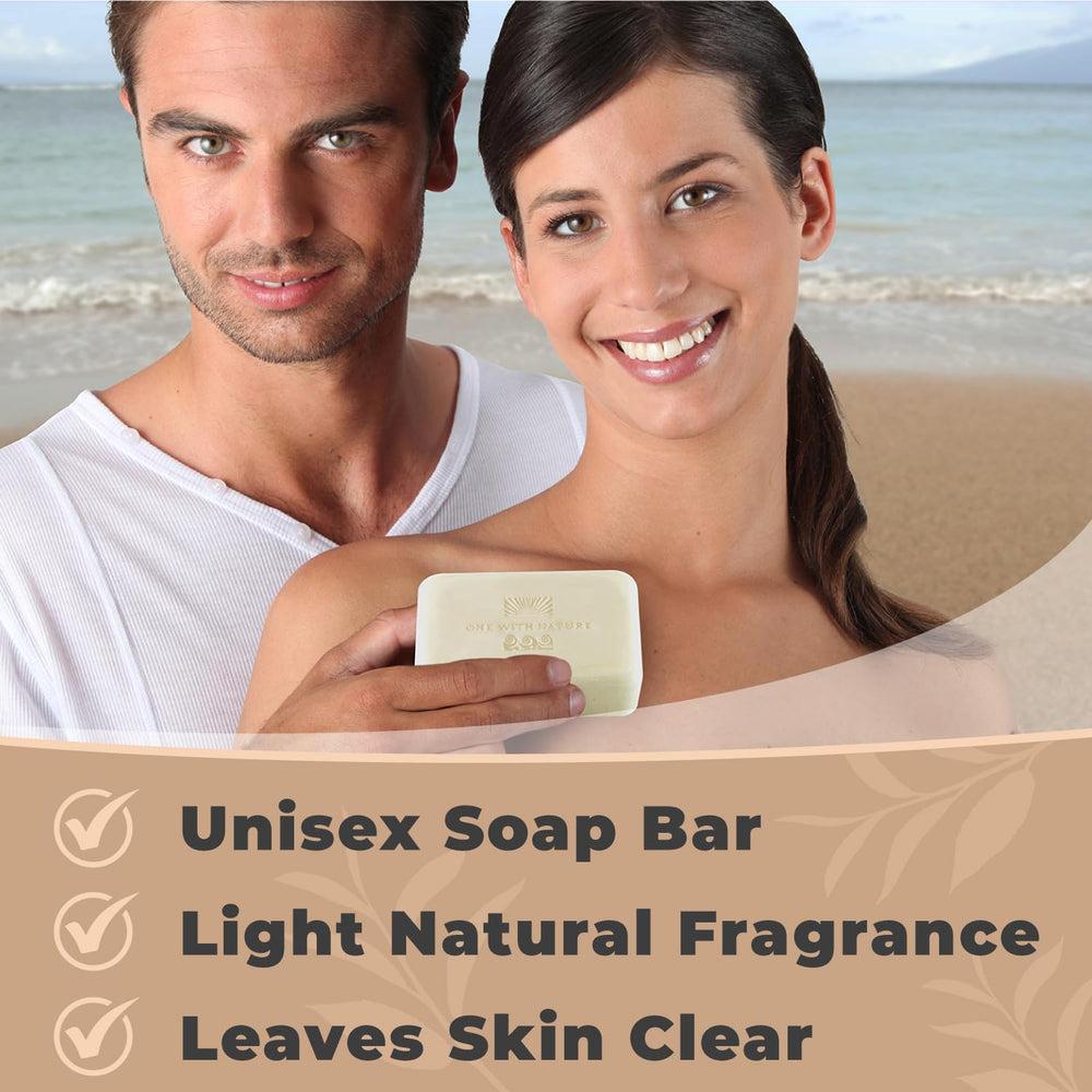 One With Nature Dead Sea Salt Soap 3-pack mineral-rich bars nourishing skin.