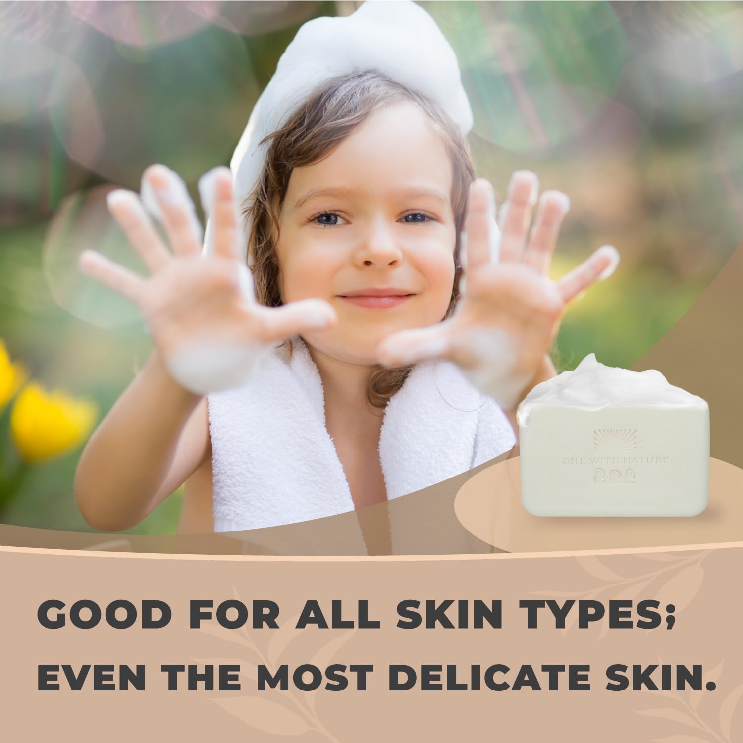 One With Nature Dead Sea Salt Soap 3-pack unscented formula for sensitive skin.