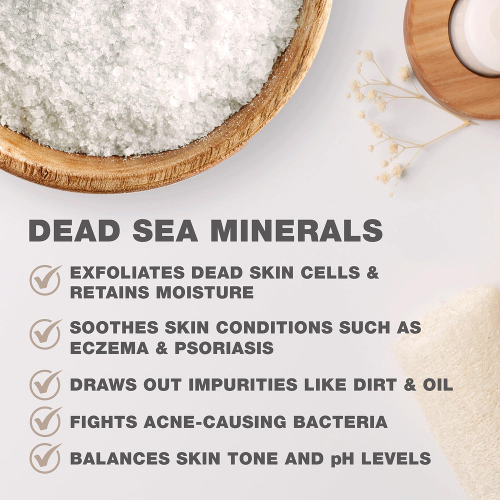 One With Nature Dead Sea Salt visible-crystal texture for spa-like ritual.